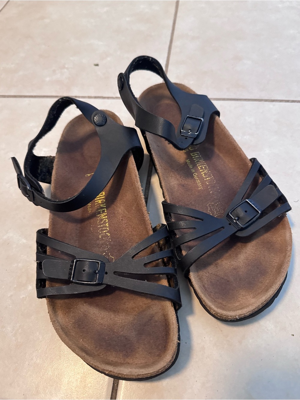 Birkenstock Black Bali Strappy Buckle Sandals